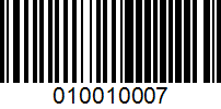 Barcode for 010010007