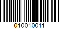 Barcode for 010010011