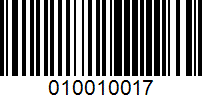 Barcode for 010010017