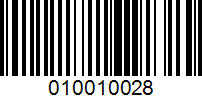 Barcode for 010010028