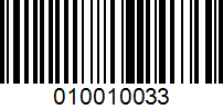 Barcode for 010010033