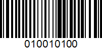 Barcode for 010010100