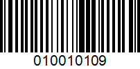 Barcode for 010010109