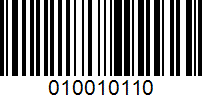 Barcode for 010010110