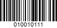 Barcode for 010010111