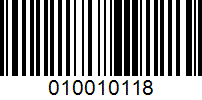 Barcode for 010010118