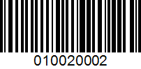 Barcode for 010020002