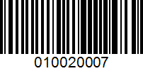 Barcode for 010020007