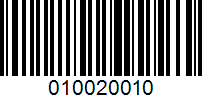 Barcode for 010020010