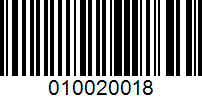 Barcode for 010020018