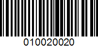 Barcode for 010020020