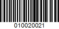 Barcode for 010020021