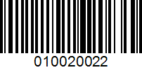 Barcode for 010020022