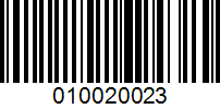 Barcode for 010020023