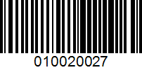 Barcode for 010020027