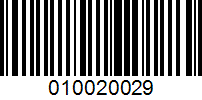 Barcode for 010020029