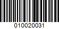 Barcode for 010020031