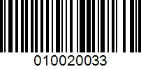 Barcode for 010020033