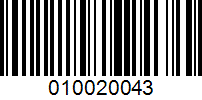 Barcode for 010020043