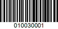 Barcode for 010030001