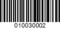 Barcode for 010030002