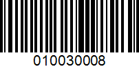 Barcode for 010030008