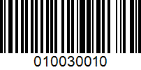 Barcode for 010030010