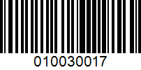 Barcode for 010030017