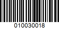 Barcode for 010030018