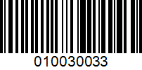 Barcode for 010030033