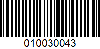 Barcode for 010030043