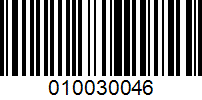 Barcode for 010030046