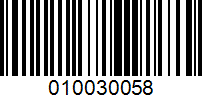 Barcode for 010030058