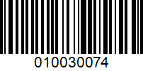 Barcode for 010030074