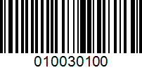 Barcode for 010030100