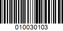 Barcode for 010030103