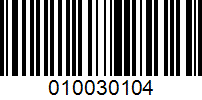 Barcode for 010030104