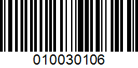 Barcode for 010030106