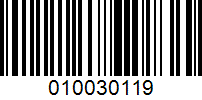 Barcode for 010030119