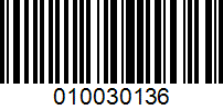 Barcode for 010030136