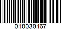 Barcode for 010030167