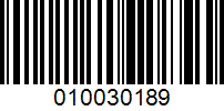 Barcode for 010030189