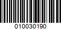 Barcode for 010030190