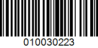 Barcode for 010030223