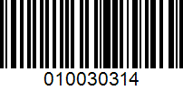 Barcode for 010030314