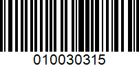 Barcode for 010030315