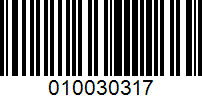 Barcode for 010030317