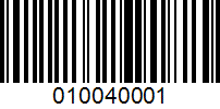 Barcode for 010040001