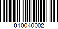 Barcode for 010040002