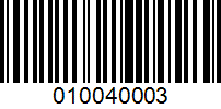 Barcode for 010040003